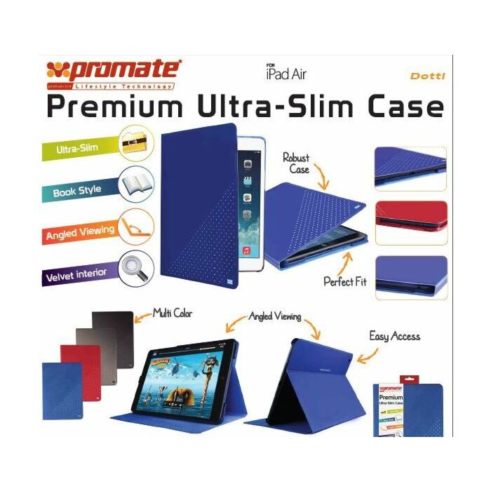 Promate Dotti Premium ultra Slim and Sporty Case for iPad Air-Grey