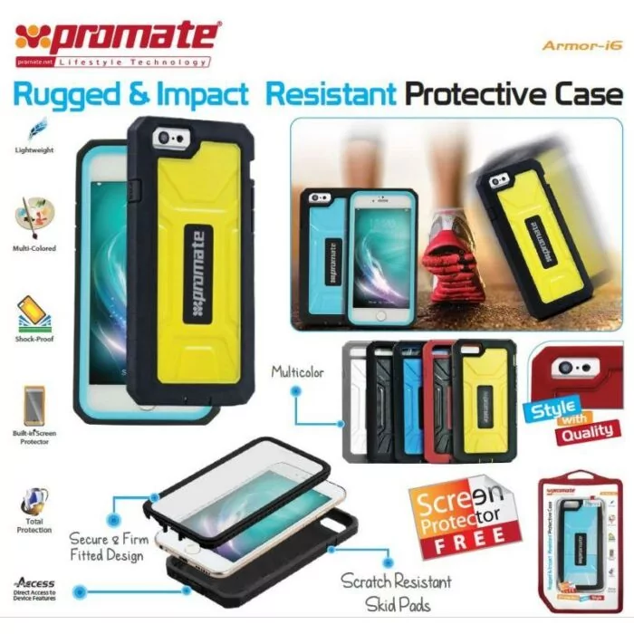 Promate Armor-i6 Rugged & Impact Resistant Protective Case For iPhone 6 Colour White