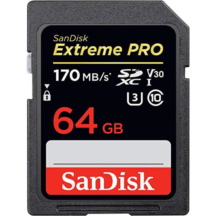 Sandisk Extreme Pro SDXC Card 64GB - 170MB/s V30 UHS-I U3