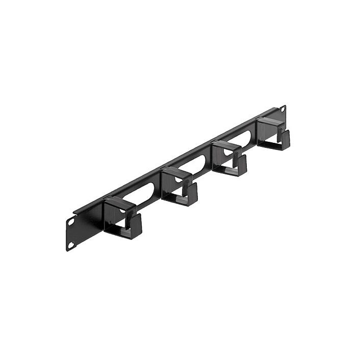 Intellinet 19 inch Cable Management Panel (711050) - 1U 4 short plastic rings Black