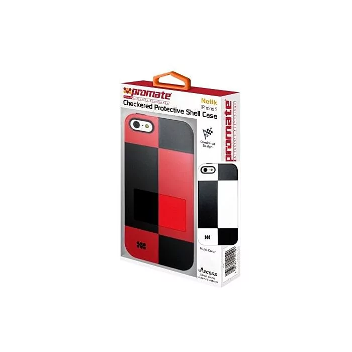 Promate Notik -White Checkered Protective Shell Case for iPhone 5
