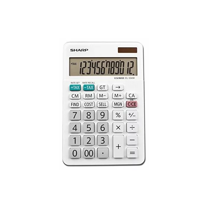 Sharp EL334WB 12D Mini Desktop Calculator