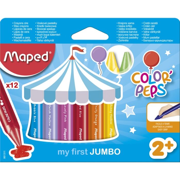 MAPED Color'Peps Triangular Maxi 12's Wax Crayons (Box-12)