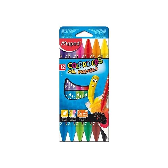 MAPED 12 Color Peps Triangular Oil Pastels (Box-12)