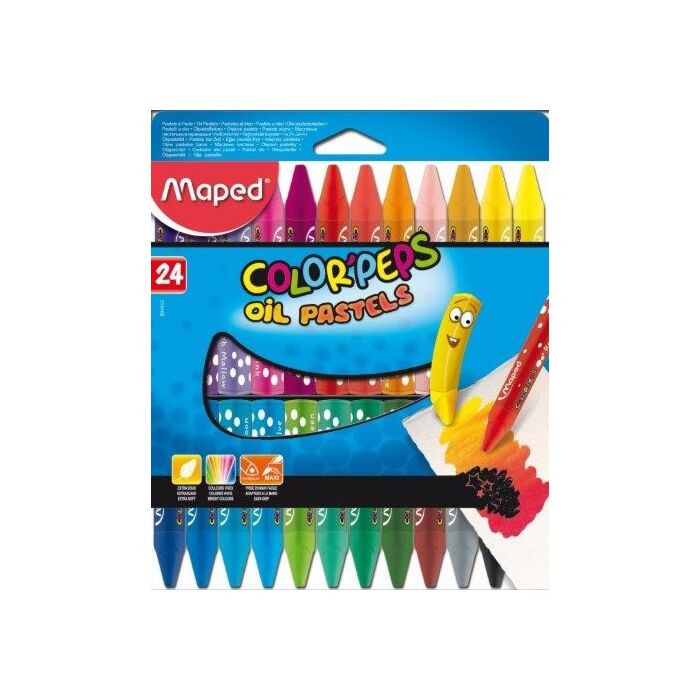 MAPED 24 Color Peps Triangular Oil Pastels (Box-12)