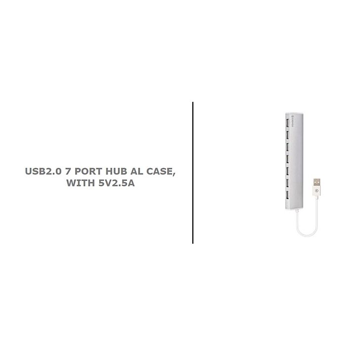 MECER 7 PORT EXTERNAL USB 2.0 HUB w/2.5A