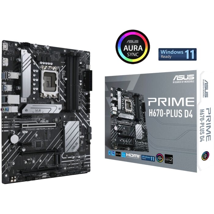 ASUS PRIME H670-PLUS D4 Intel 12th Gen Socket LGA 1700 ATX Motherboard