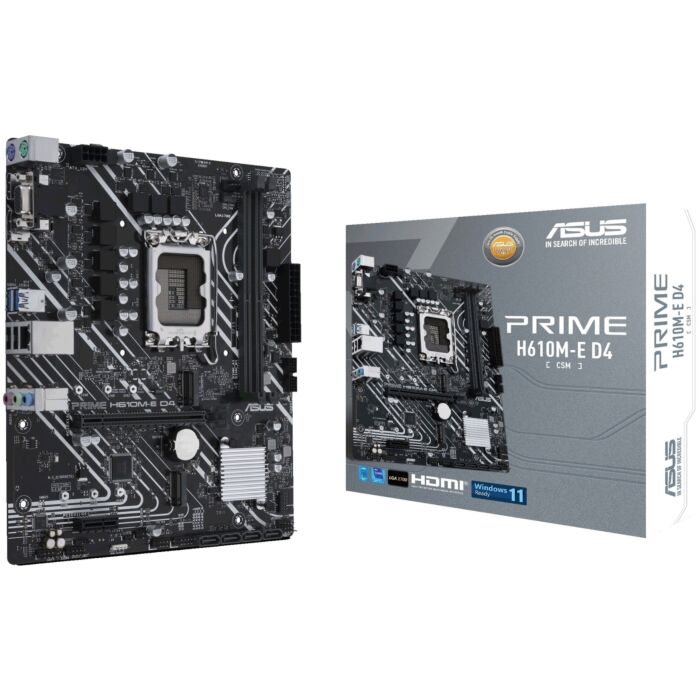 Asus Prime H610M-E D4 CSM Intel 12th Gen Socket LGA 1700 mATX Motherboard