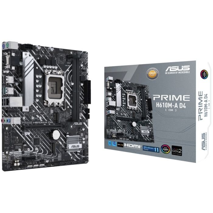 Asus Prime H610M-A D4 CSM Intel 12th Gen Socket LGA 1700 ATX Motherboard