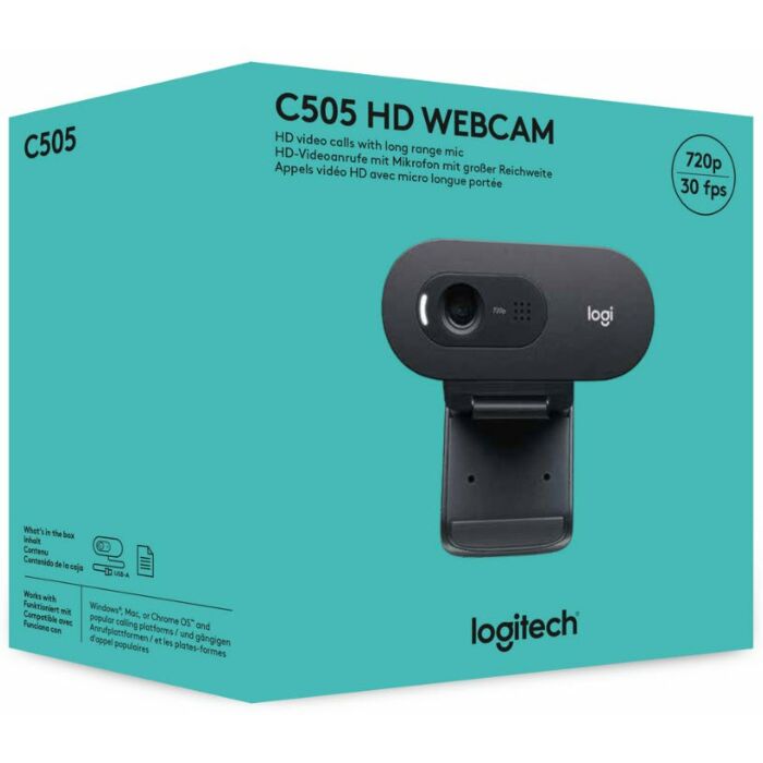 Logitech C505 HD 720P Webcam with Widescreen Video and Long Range Mic