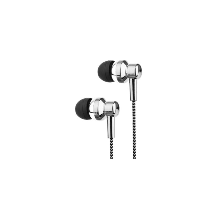 Astrum EB250 stereo earphone with in-wire microphone Silver 2 Pack