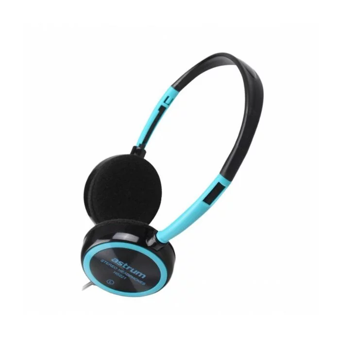 Astrum HS210 Compact Stereo Headphones + Mic Blue