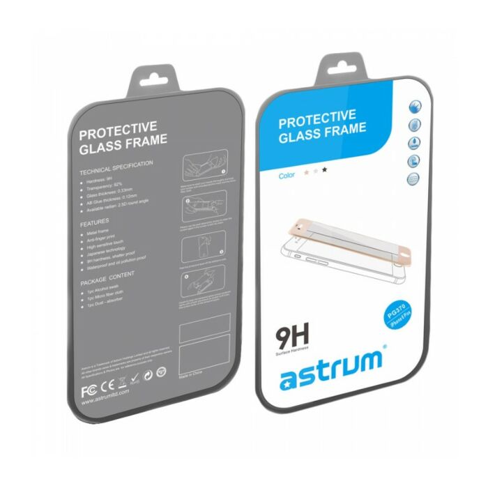 Astrum PG370 iPhone 6+/6S+ Glass Screen Protector with Frame Black