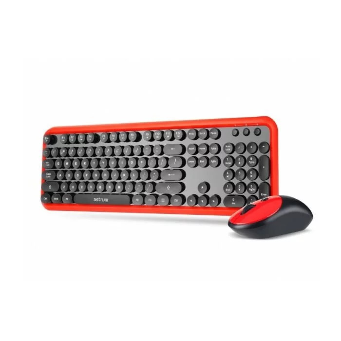 Astrum KW300 Wireless Keyboard + Mouse Deskset Red & Black