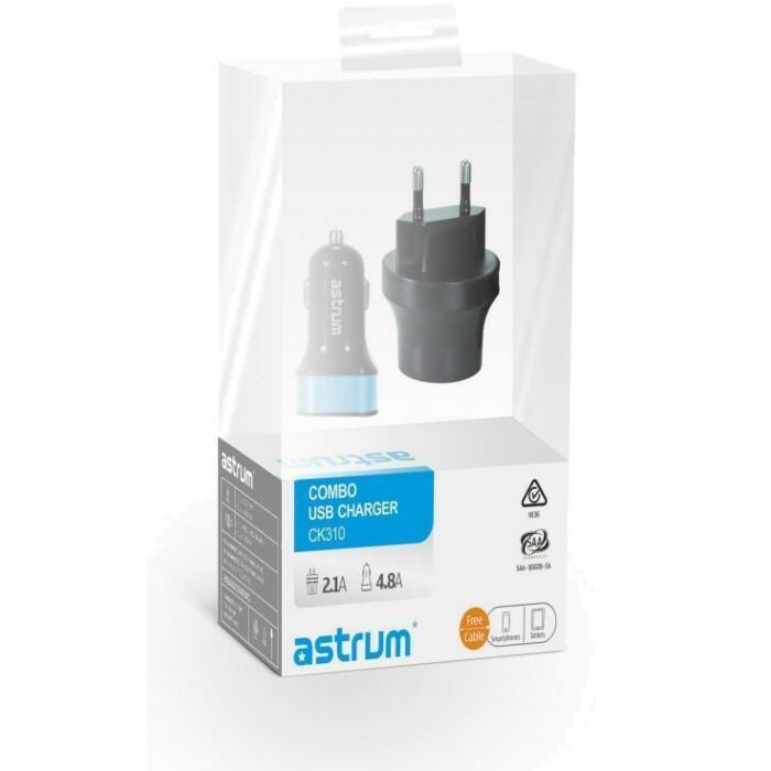 Astrum CK310 combo Universal home + car Mobile charging kit
