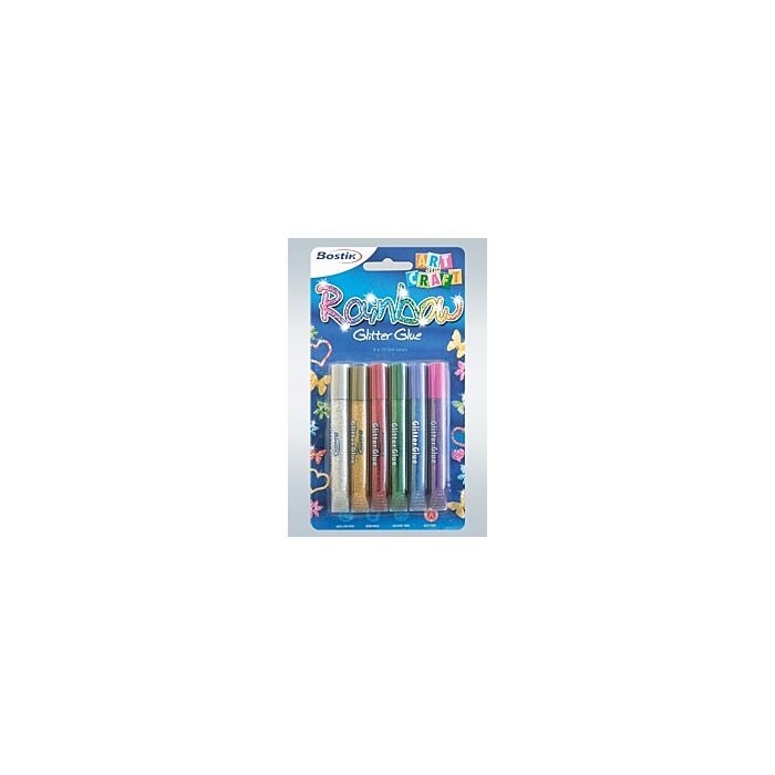 Bostik Rainbow Glitter Glue Set - (Pkt-6) Blister Pack