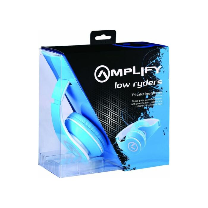 Amplify Headphones Low Ryders On-Ear Headphones With Mic (Blue & White)