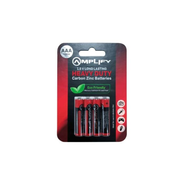 Amplify Heavy Duty AAA Carbon Zinc 4 Pack Batteries