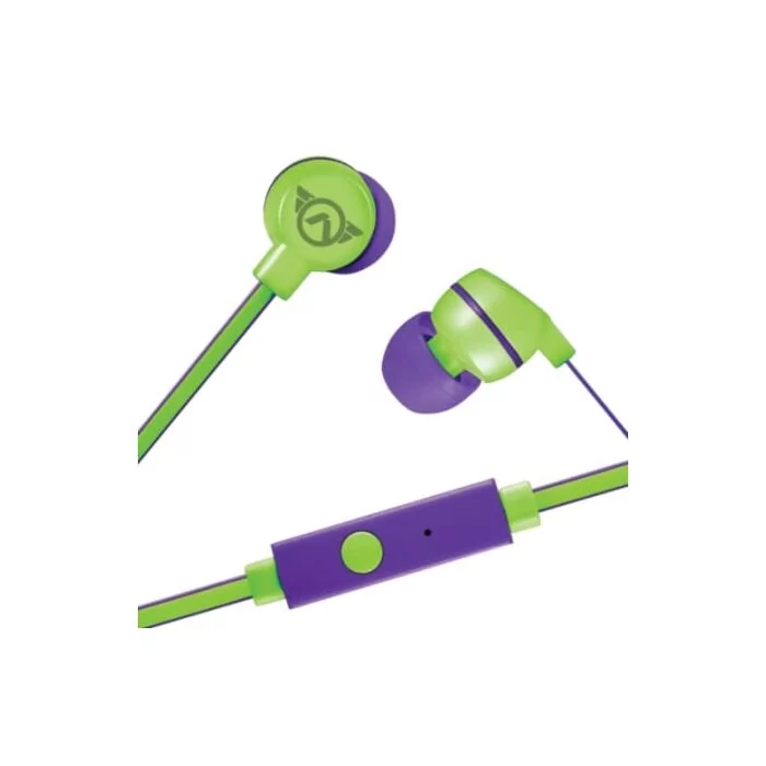 Amplify Sport Quick Series Earbuds with Mic - Green and Purple