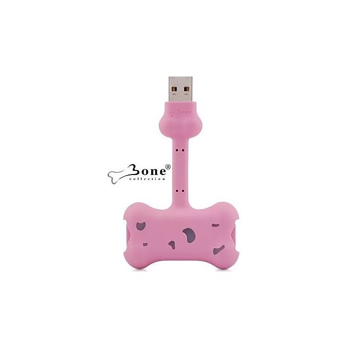 Bone Collection Doggy Link Portable 2-port USB hub-USB 2.0 compliant and USB 1.1 Pink