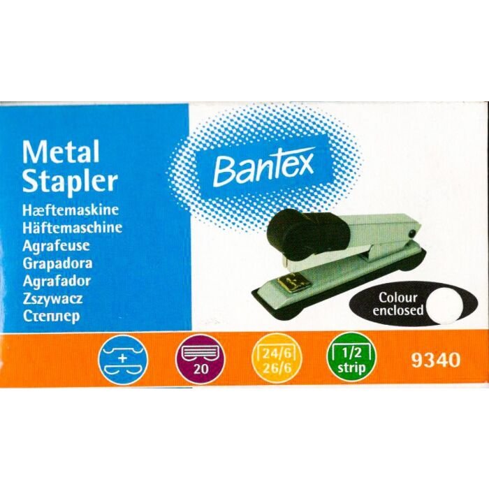 BANTEX 9340 - WHITE HOME STAPLER - SMALL 1/2 STRIP