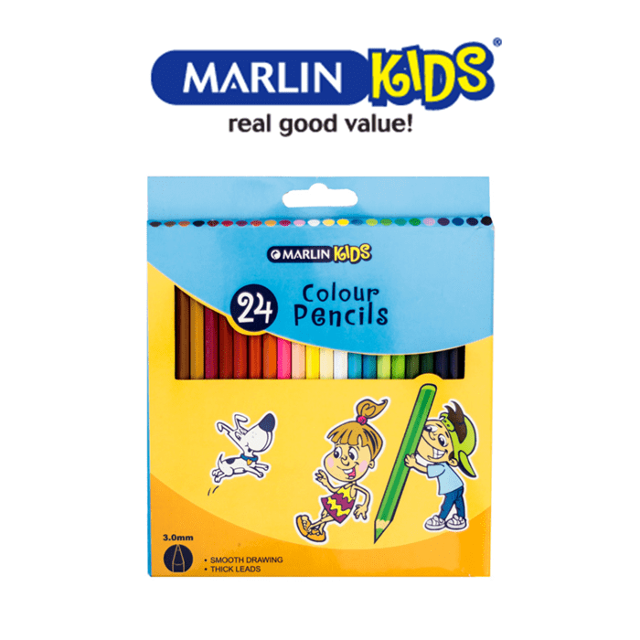 Marlin Kids Colour Pencils Long ( Pack of 24 )