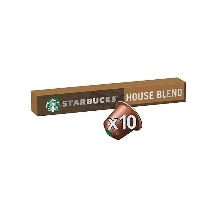 Starbucks House Blend Medium Roast Nespresso Compatible Coffee Pods 10 Single Capsules Per Pack Retail Box No Warranty