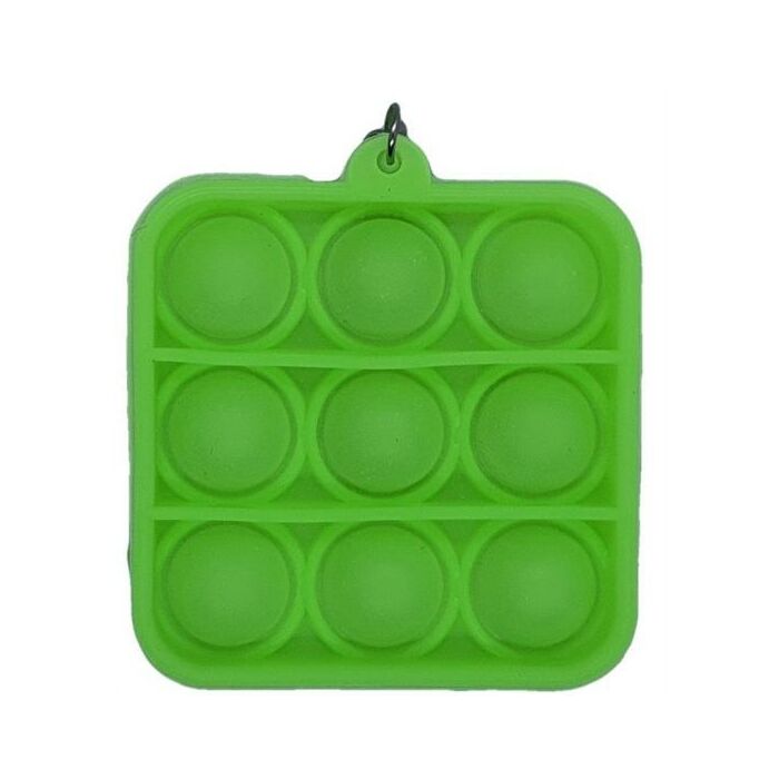 Sceedo Pop It Mini Bubble Key Ring - Green Square No Packaging No Warranty