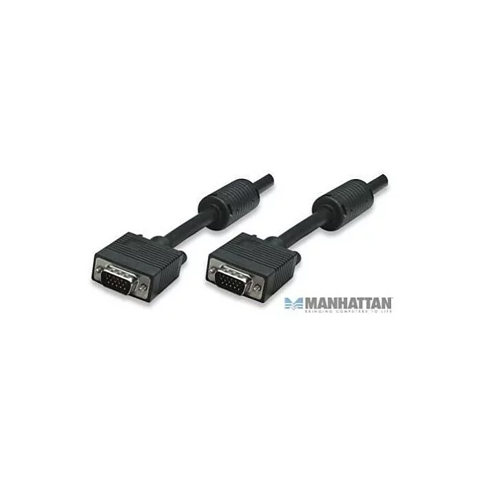 Manhattan SVGA Monitor Cable - HD15 Male / HD15 Male with Ferrite Cores