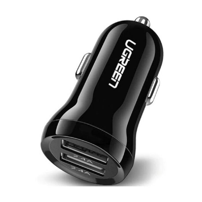 Ugreen 12V 4.8A 24W Dual USB Car Charger - Cigarette Lighter Adapter Mini Car Phone Charger