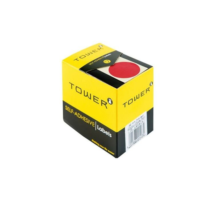 Tower Round 250 Red Dot Roll Labels 