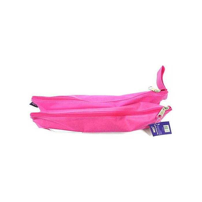 Nexx Fabric 2 Pocket 33cm Pencil Bag-Colour Rose Pink