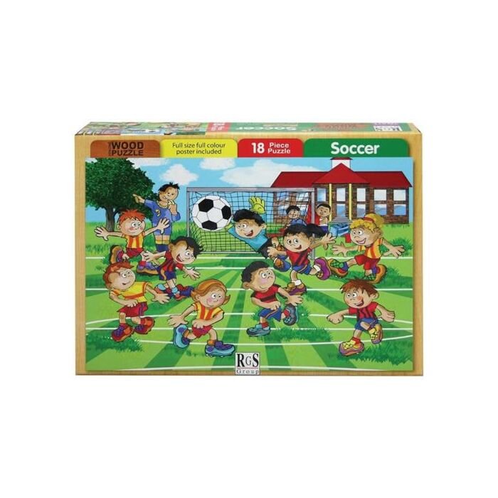 RGS 18 Piece A4 Wooden Puzzle Soccer - Interlocking Pieces 210 x 297mm