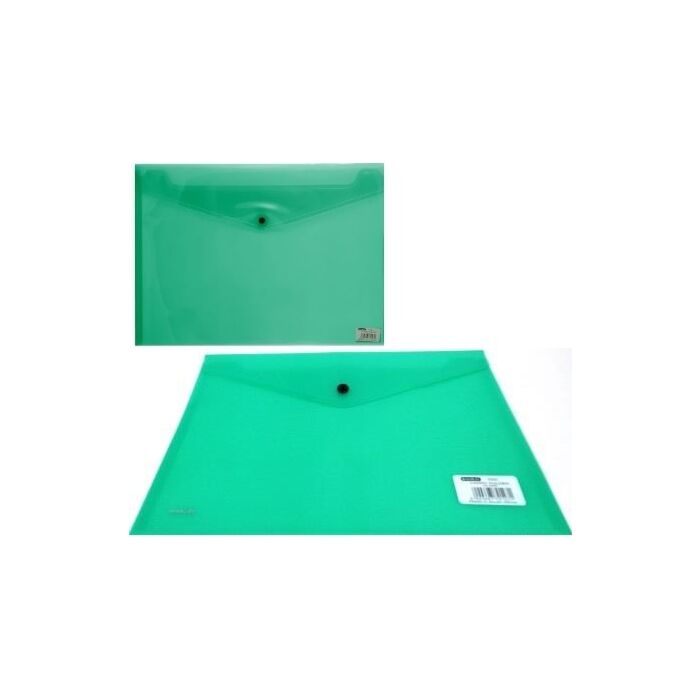 Marlin A4 Green Carry Folder with Press Stud on Flap Pack of 5- PVC Material 180 Micron