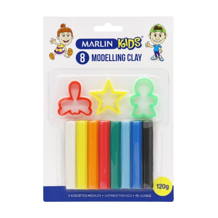 Marlin Kids Modelling Clay 120g - 8 Colours