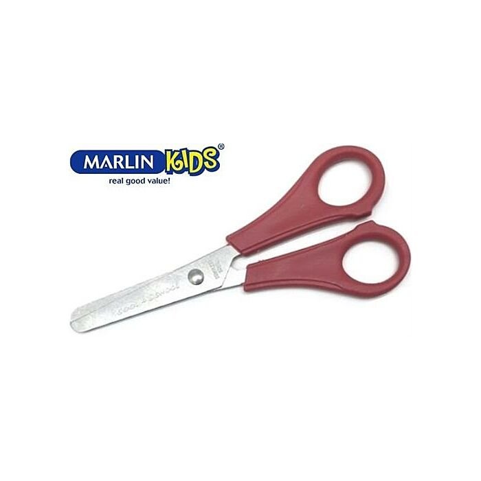 Marlin Kids Multi Use Blunt Nose Tip Scissors Red -Length 130mm