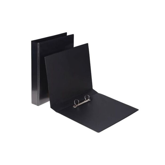 Marlin A4 PVC 70mm File Black Metal 40mm Capacity 2D Ring Mechanism Full Clear Overlay and Inside Pocket-Allows You To Personalise The Cover And Spine Label