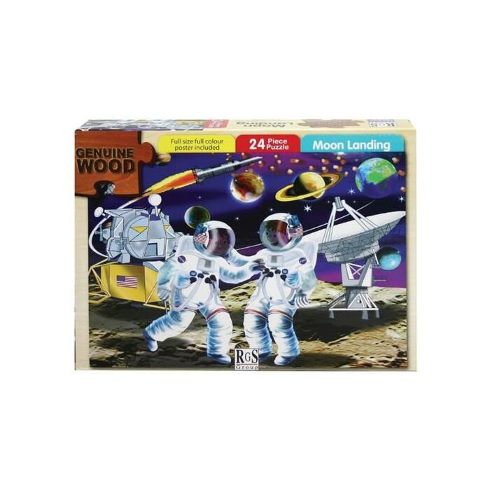 RGS 24 Piece A4 Wooden Puzzle Moon Landing - Interlocking Pieces 210 x 297mm