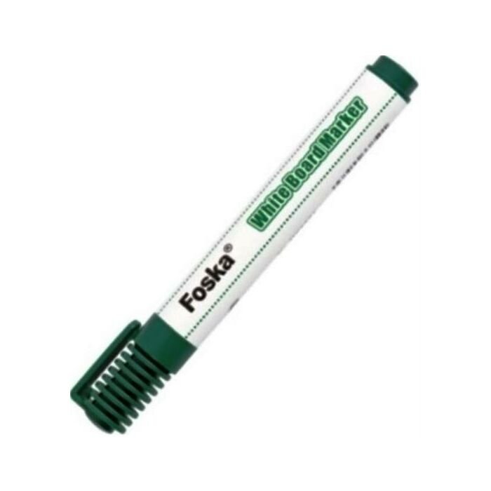 Foska Single Green Whiteboard Marker- Colour Green-Premium Quality Marker For White Boards. Vivid Writing. Bullet Tip. Non-Toxic. Easy To Erase