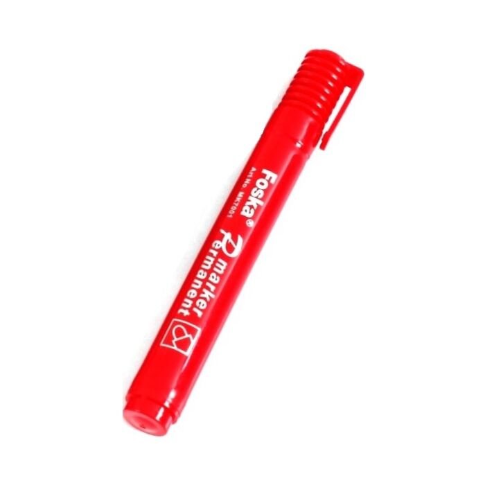 Foska Single Red Permanent Markers-Colour Red