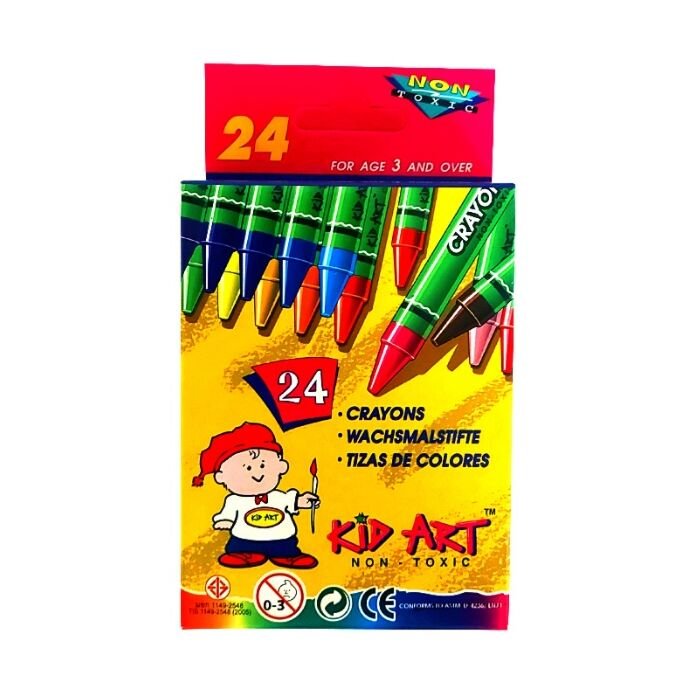 Kid Art Wax Crayons 24 Pack- Non-Toxic