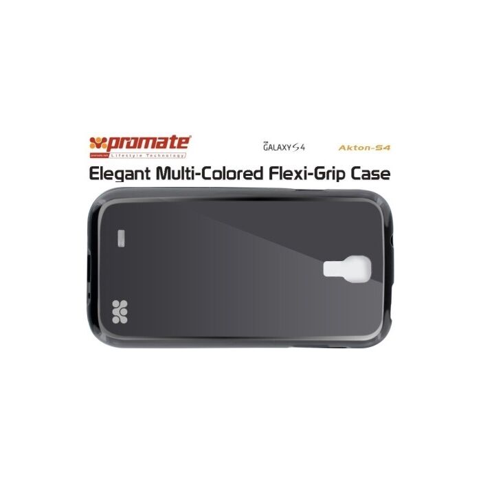 Promate Akton-S4 Elegant Multi-Colored Flexi-Grip Case for Samsung Galaxy S4-Black Retail Box 1 Year Warranty