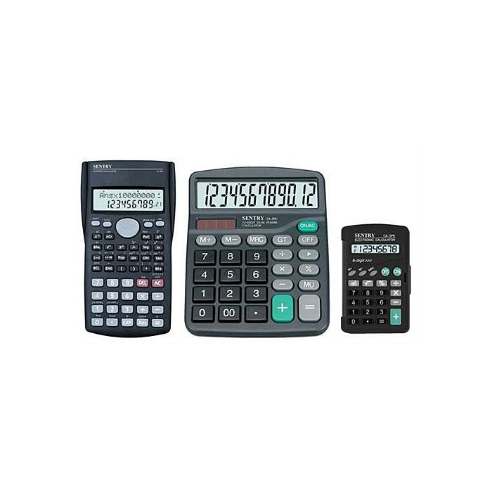 Sentry Triple Pack Home and Office Calculators - 12 Digit Desk Top Calculator