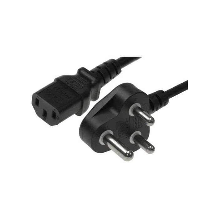 UniQue Standard Single Head Power Cable 1.5m - Standard computer power cable with 3-prong plug on one end and kettle plug connection on the other