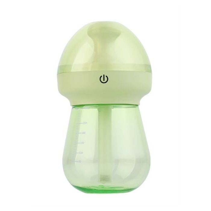 CaseyMilk Feeding Bottle Shaped Multifunctional Portable 240ml USB Humidifier Air Purifier Mist Maker with LED light For Home Office and Car-Green Retail Box No warranty