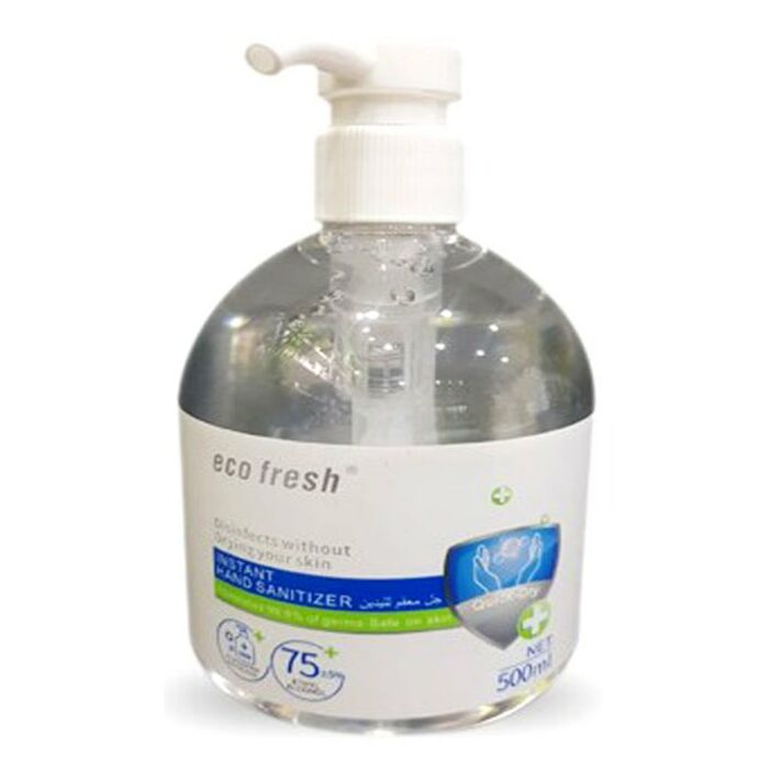 Casey Eco Fresh 500ml Scented Clear Hand Gel Alcohol Based Sanitiser in Hand Pump Spray Bottle