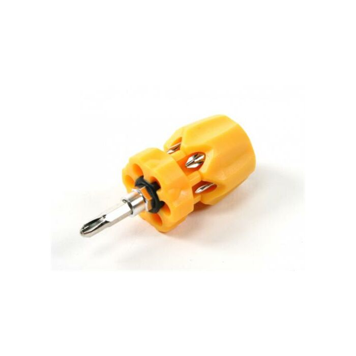 Goldtool 7 In 1 Stubby Phillips Driver Set- The drive set includes 7 Phillips Screwdriver heads in sizes 4