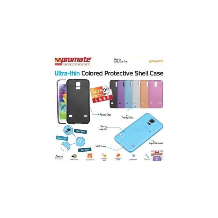 Promate Gshell S5 Ultra-thin Colored Protective Shell Case for Samsung Galaxy S5 Colour:Black 