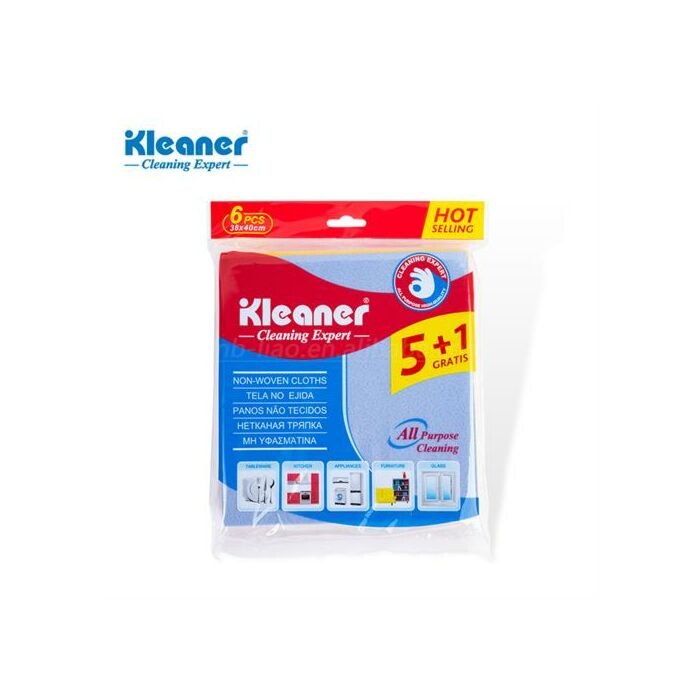 Kleaner Multi Purpose Household Non woven Eco friendly cleaning cloths 38*40cm ( Pack of 6 )
