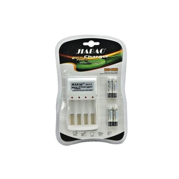 Jiabao JB212 Battery Charger with 4 Pieces 350mAh AAA Rechargeable Batteries 